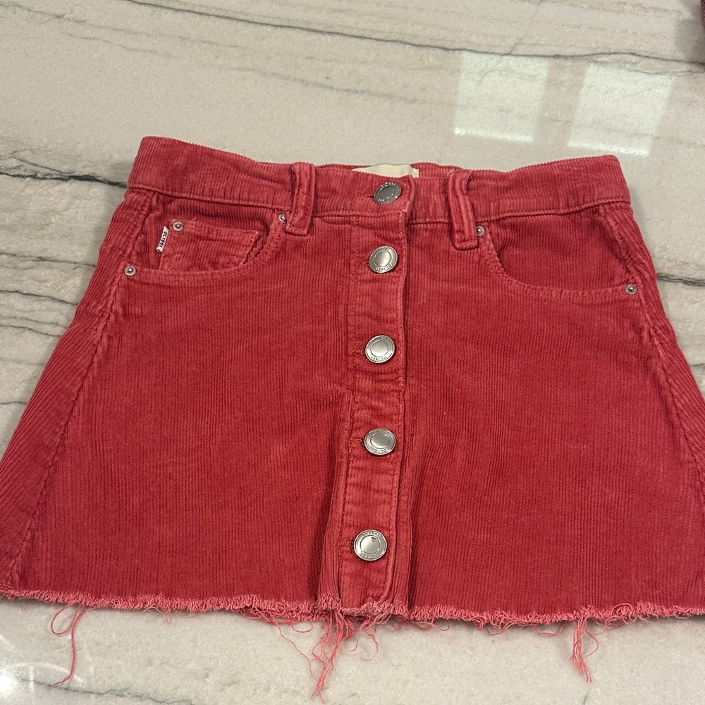 DL1961 Cherry Corduroy Mini Skirt